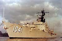 Photo # NH 87853-KN:  USS Bradley during a port call at Bangkok in February 1970