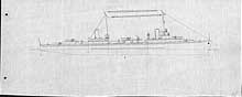 Photo # S-584-144: Untitled and Undated Preliminary Design Drawing of a Destroyer Leader, January 1918