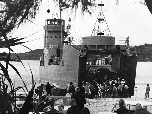 USNS AG 335 (T-AG 335) in 1969 or 1970 displaying her AG name and designation.