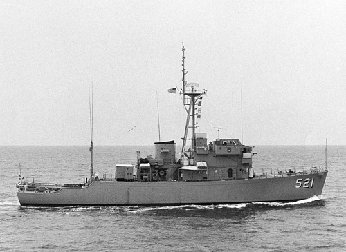 USS Assurance (AG 521) in a photo received in 1977.