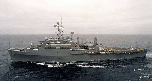 USS <I>Coronado</I> (AGF 11) on 21 June 1997.
