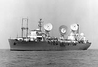 USNS General Hoyt S Vandenberg (T-AGM 10) circa July 1963