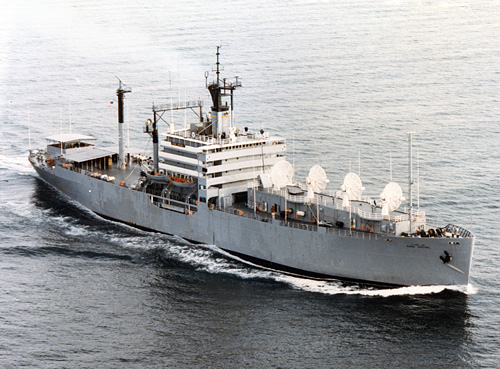 USNS Range Sentinel (T-AGM 22) on 1 January 1985.