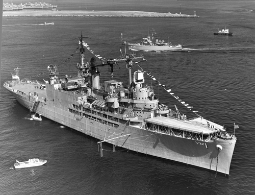 USS Norton Sound (AVM 1) photographed by her builder ca 1962.