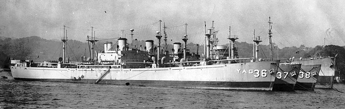 USS <I>YAG 36</I> with <I>YAG 37</I> and <I>YAG 38</I> in reserve in Japan.